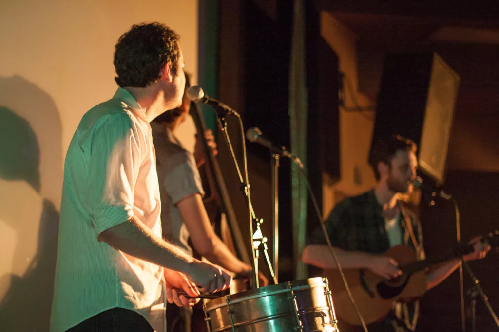 Musician Charlie Wadhams and his band perform at the Silent Movie Theatre in Los Angeles