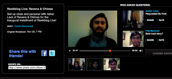 Rawkblog Live S01E01: Ravens & Chimes
