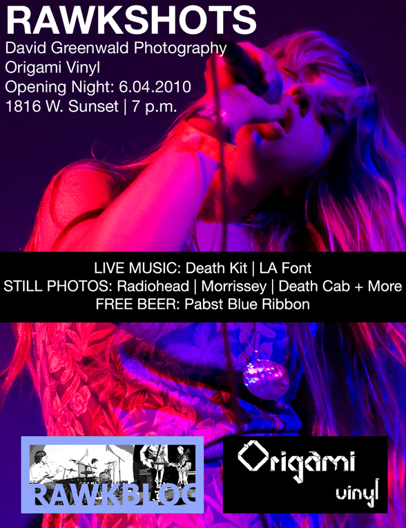 Announcing: RAWKSHOTS: June 4 @ Origami Vinyl